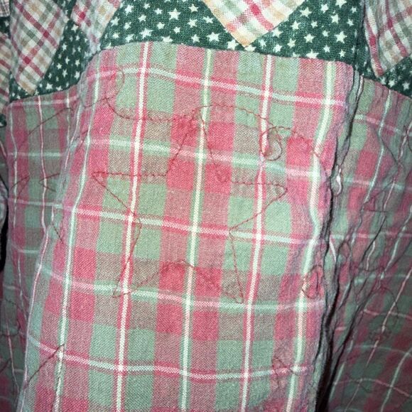 Vintage Handmade Quilted Patchwork Pullover Top Cottagecore Folk Art L - Picture 5 of 12